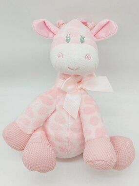 FIRST & MAIN Jingles Pink Giraffe 9" Plush Rattle Sitting Baby Stuffed Toy